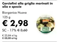 NaturaSì Carciofini alla griglia marinati in olio e spezie Biorganica Nuova offerta