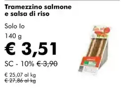 NaturaSì Tramezzino salmone e salsa di riso offerta