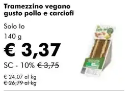 NaturaSì Tramezzino vegano gusto pollo e carciofi offerta