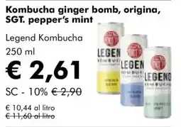 NaturaSì Kombucha ginger bomb, origina, SGТ. pepper's mint offerta