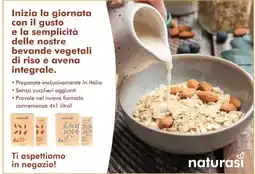 NaturaSì bevande vegetali di riso e avena integrale naturasi offerta