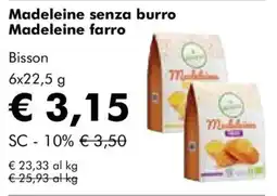 NaturaSì Madeleine senza burro Madeleine farro Bisson offerta