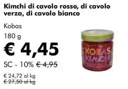 NaturaSì Kimchi di cavolo rosso, di cavolo verza, di cavolo bianco Kobas offerta