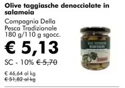 NaturaSì Olive taggiasche denocciolate in salamoia Compagnia Della Pesca Tradizionale offerta