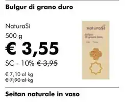 NaturaSì Bulgur di grano duro NaturaSi offerta