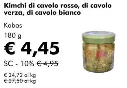 NaturaSì Kimchi di cavolo rosso, di cavolo verza, di cavolo bianco Kobas offerta