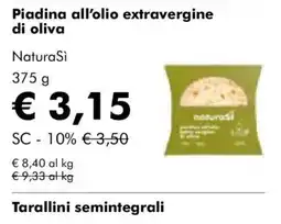 NaturaSì Piadina all’olio extravergine di oliva NaturaSì offerta