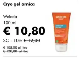 NaturaSì Cryo gel arnica Weleda offerta
