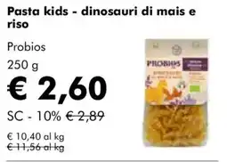 NaturaSì Pasta kids - dinosauri di mais e riso Probios offerta