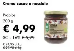 NaturaSì Crema cacao e nocciole Probios offerta