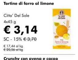 NaturaSì Tortine di farro al limone Citta' Del Sole offerta