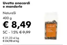 NaturaSì Uvetta anacardi e mandorle NaturaSì offerta