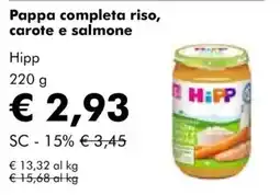 NaturaSì Pappa completa riso, carote e salmone Hipp offerta