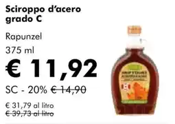 NaturaSì Sciroppo d'acero grado C Rapunzel offerta