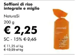 NaturaSì Soffioni di riso integrale e miglio NaturaSi offerta