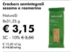 NaturaSì Crackers semintegrali sesamo e rosmarino NaturaSi offerta