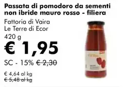 NaturaSì Passata di pomodoro da sementi non ibride mauro rosso - filiera offerta