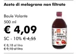 NaturaSì Aceto di melograno non filtrato Baule Volante offerta