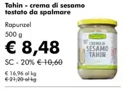 NaturaSì Tahin - crema di sesamo tostato da spalmare Rapunzel offerta
