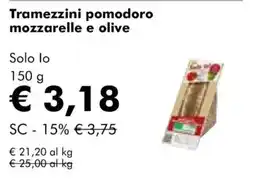 NaturaSì Tramezzini pomodoro mozzarella e olive offerta