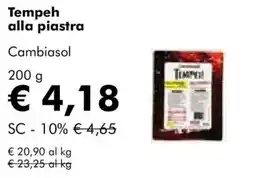 NaturaSì Tempeh alla piastra Cambiasol offerta