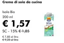 NaturaSì Crema di soia da cucina Isola Bio offerta