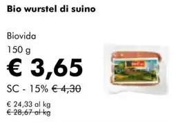 NaturaSì Bio wurstel di suino Biovida offerta