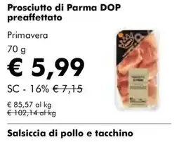 NaturaSì Prosciutto di Parma DOP offerta