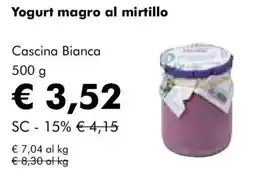 NaturaSì Yogurt magro al mirtillo Cascina Bianca offerta