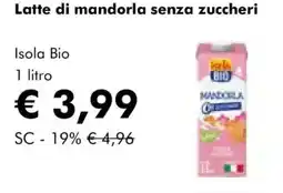 NaturaSì Latte di mandorla senza zuccheri Isola Bio offerta