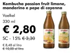NaturaSì Kombucha passion fruit limone, mandarino e pepe di cayenna Voelkel offerta