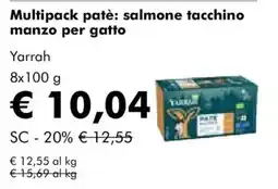 NaturaSì Multipack patè: salmone tacchino manzo per gatto Yarrah offerta