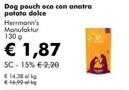 NaturaSì Dog pouch oca con anatra patata dolce Herrmann's Manufaktur offerta
