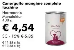 NaturaSì Cane/gatto mangime completo tacchino Herrmann's Manufaktur offerta