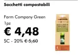 NaturaSì Sacchetti compostabili Farm Company Green offerta