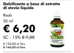 NaturaSì Dolcificante a base di estratto di stevia liquido Raab offerta