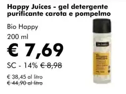 NaturaSì Happy Juices - gel detergente purificante carota e pompelmo Bio Happy offerta