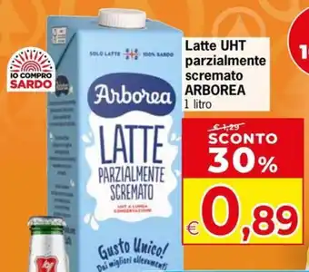 Eurospar Latte UHT parzialmente scremato ARBOREA offerta