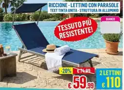 Satur Lettino con parasole Text Tinta Unita offerta