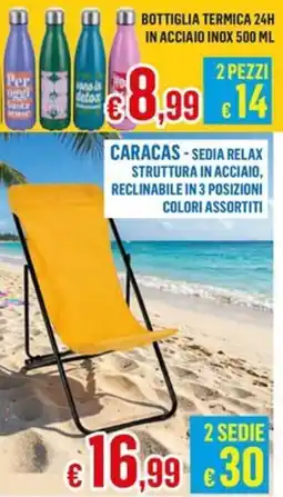 Satur BOTTIGLIA TERMICA 24H IN ACCIAIO INOX 500 ML offerta