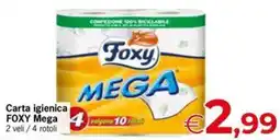 Eurospar Carta igienica FOXY Mega offerta