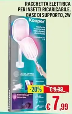 Satur Racchetta elettrica per insetti Kooper offerta