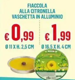 Satur Fiaccola alla citronella vaschetta in alluminio offerta