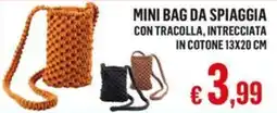 Satur MINI BAG DA SPIAGGIA CON TRACOLLA, INTRECCIATA IN COTONE offerta