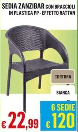 Satur SEDIA ZANZIBAR CON BRACCIOLI offerta