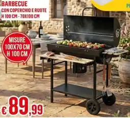 Satur BARBECUE CON COPERCHIO E RUOTE offerta