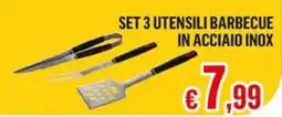 Satur SET 3 UTENSILI BARBECUE IN ACCIAIO INOX offerta