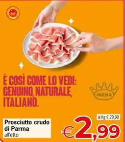 Eurospar Prosciutto crudo di Parma offerta