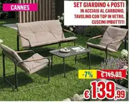 Satur SET GIARDINO 4 POSTI CANNES offerta