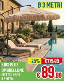 Satur KIOS PLUS OMBRELLONE EFFETTO RAFIA offerta